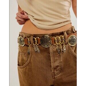 FREE PEOPLE Queens Boulevard Embellished Belt Small Medium S/M S M